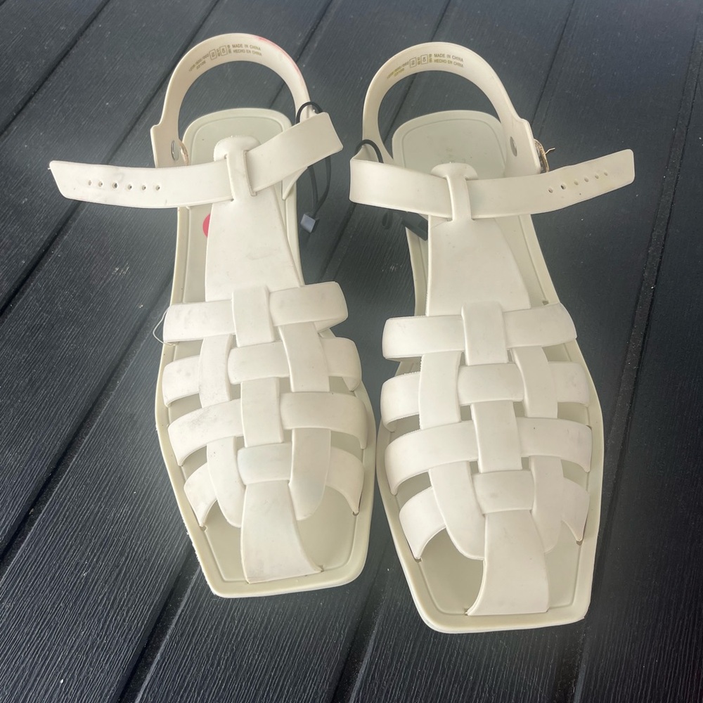 NWT zara plastic off white sandals